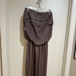 Taupe wide leg jumpsuit